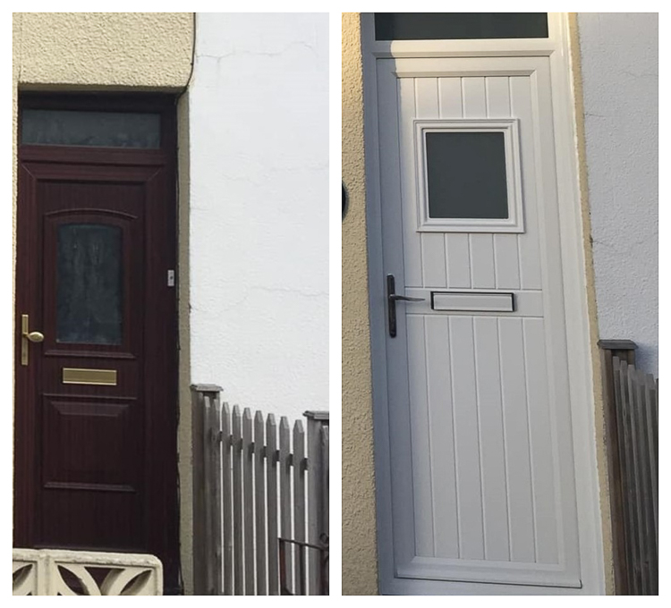front door before and after